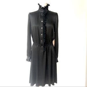 Emporia Armani silk dress 6 midi ruffle